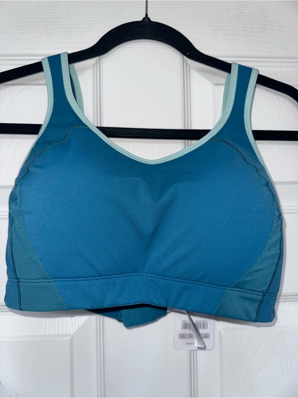Teal High-Impact Sports Bra with Light Trim